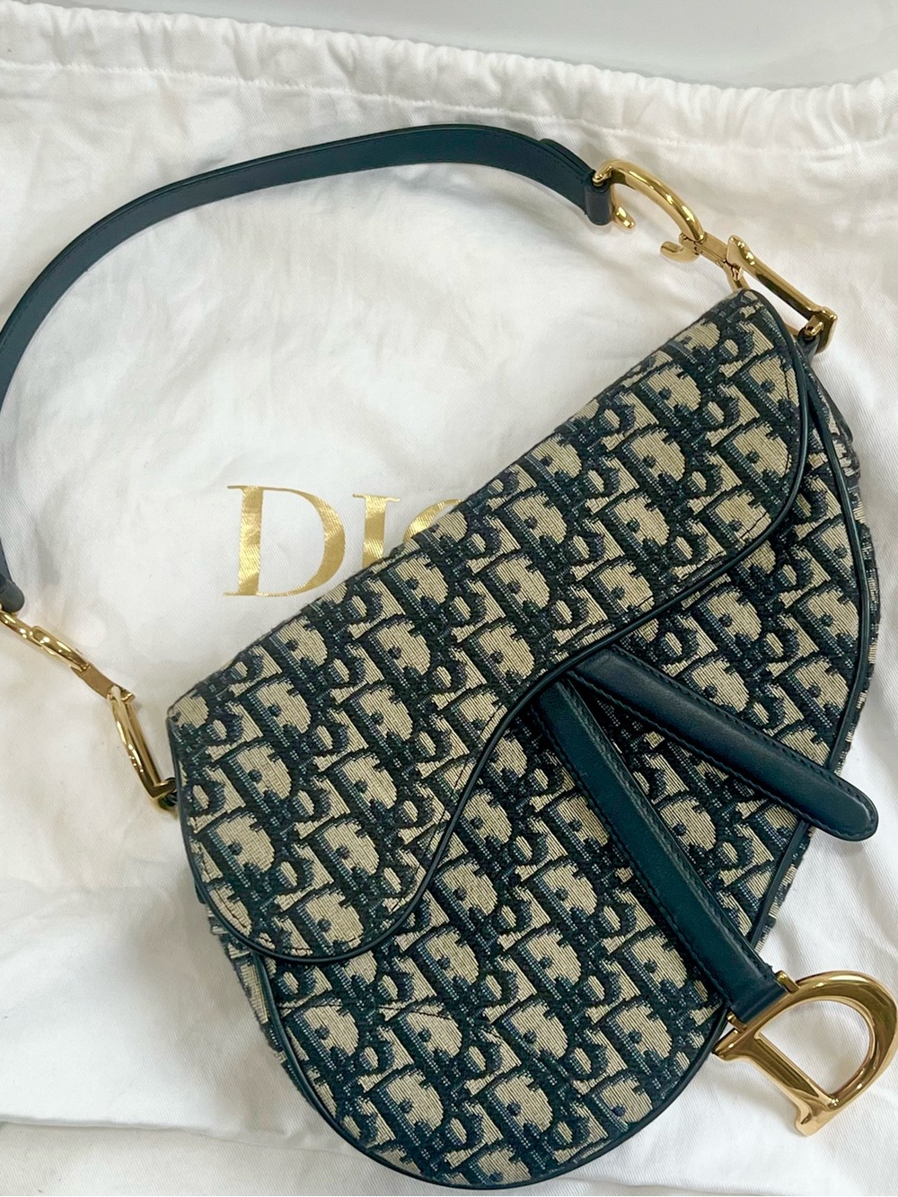 Dior Oblique Saddle Bag Blue